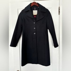Navy wool dress coat by Tommy Hilfiger.